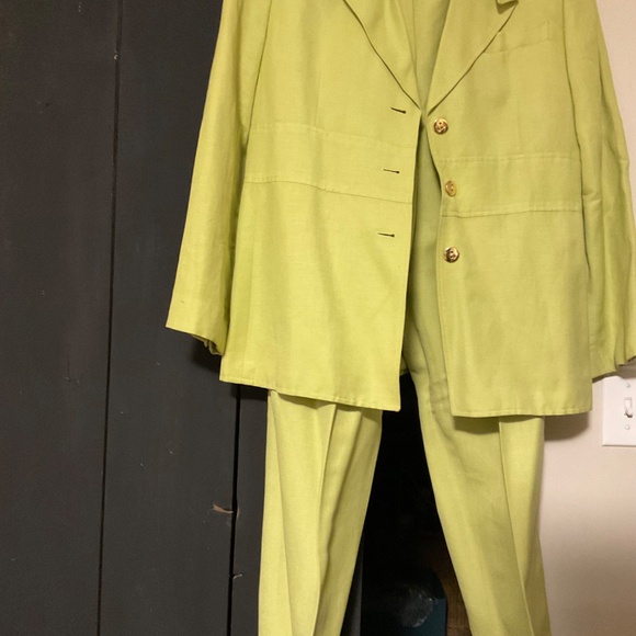 Fully lined linen blend pantsuit size 10 - Picture 3 of 6